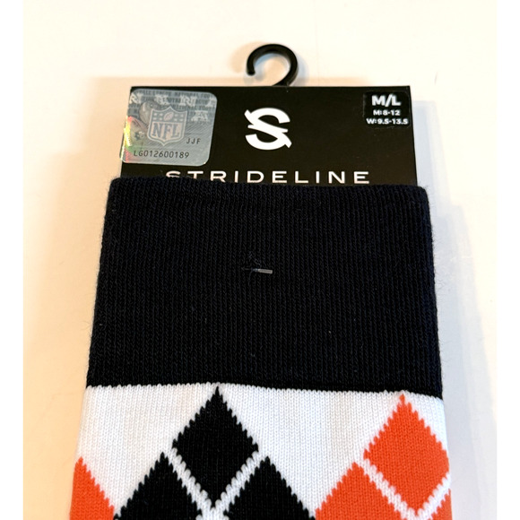 Strideline Chicago Bears Unisex Argyle Socks M/L Sizes M: 8-12 W: 9.5-13.5 NWT - Picture 4 of 4